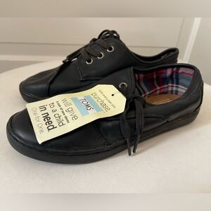 TOMS Black Lace-Up Shoes